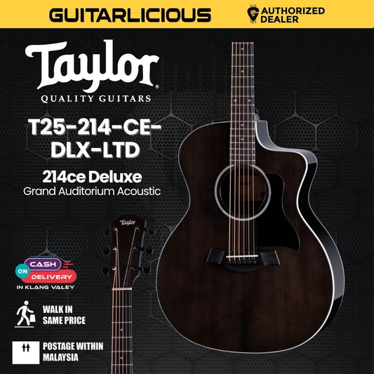 Taylor 214ce Deluxe Grand Auditorium Acoustic Guitar, Trans Grey Top (PRE-ORDER)