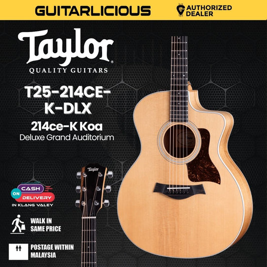 Taylor 214ce-K Koa Deluxe Grand Auditorium Acoustic Guitar w/Case (PRE-ORDER)