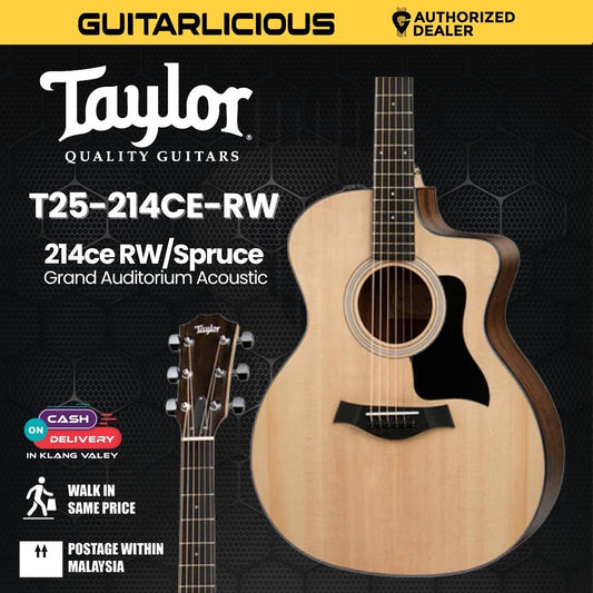 Taylor 214ce RW/Spruce Grand Auditorium Acoustic Guitar w/Gig Bag (PRE-ORDER)