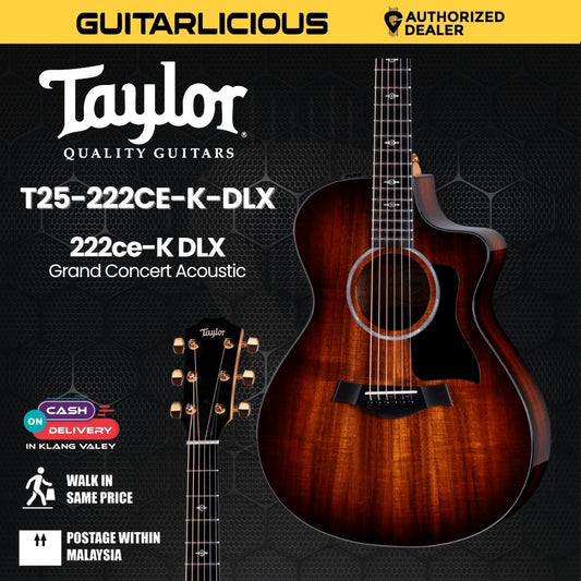 Taylor 222ce-K DLX Grand Concert Acoustic Guitar w/Case