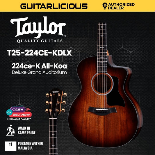 Taylor 224ce-K All-Koa Deluxe Grand Auditorium Acoustic Guitar w/Case