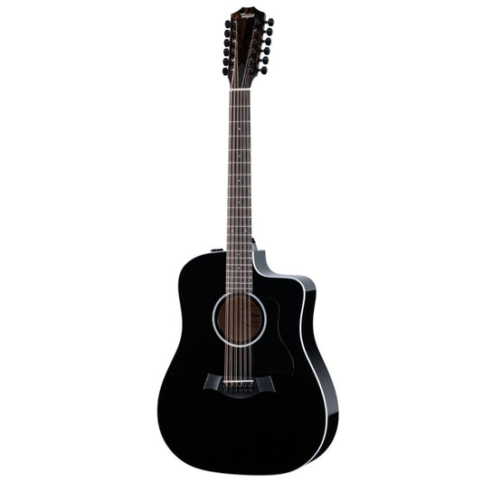 Taylor 250ce Plus 12-string Acoustic-Electric Guitar w/Case, Black
