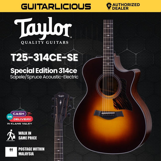 Taylor Special Edition 314ce Sapele/Spruce Acoustic-Electric Guitar, Vintage Sunburst Top