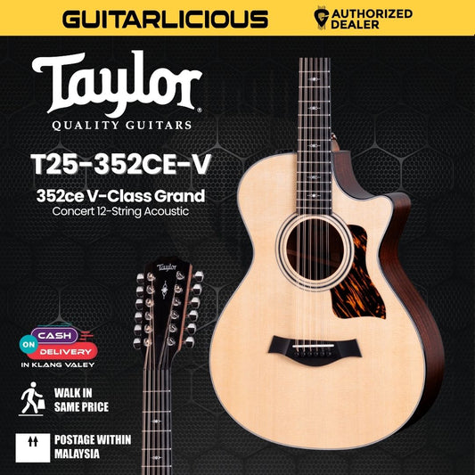 Taylor 352ce V-Class Grand Concert 12-String Acoustic Guitar, Natural