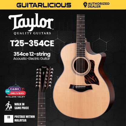 Taylor 354ce 12-string Acoustic-Electric Guitar w/Case, Natural