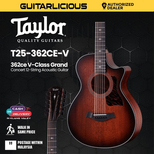 Taylor 362ce V-Class Grand Concert 12-String Acoustic Guitar, Shaded Edge Burst