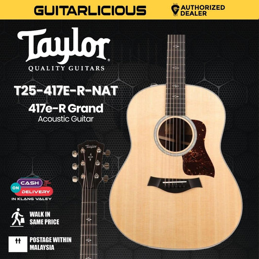 Taylor 417e-R Grand Acoustic Guitar, Natural Top