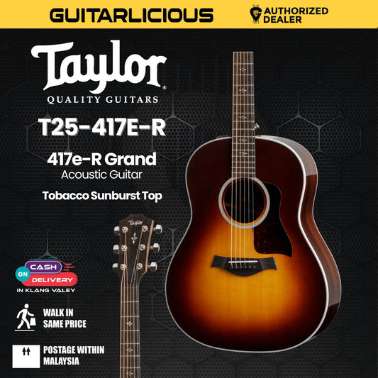 Taylor 417e-R Grand Acoustic Guitar, Tobacco Sunburst Top