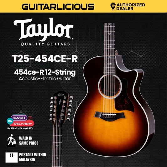 Taylor 454ce-R 12-String Acoustic-Electric Guitar, Tobacco Sunburst