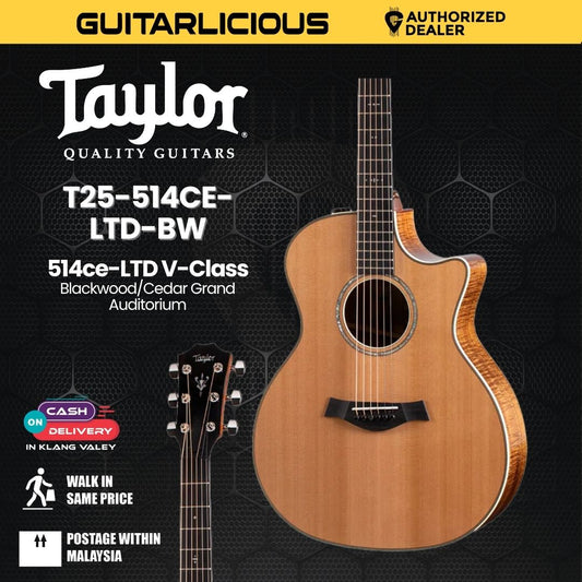 Taylor 514ce-LTD V-Class Blackwood/Cedar Grand Auditorium Acoustic Guitar w/Case