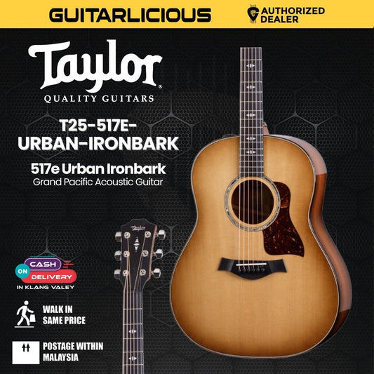 Taylor 517e Urban Ironbark Grand Pacific Acoustic Guitar w/Case, Torrefied Sitka