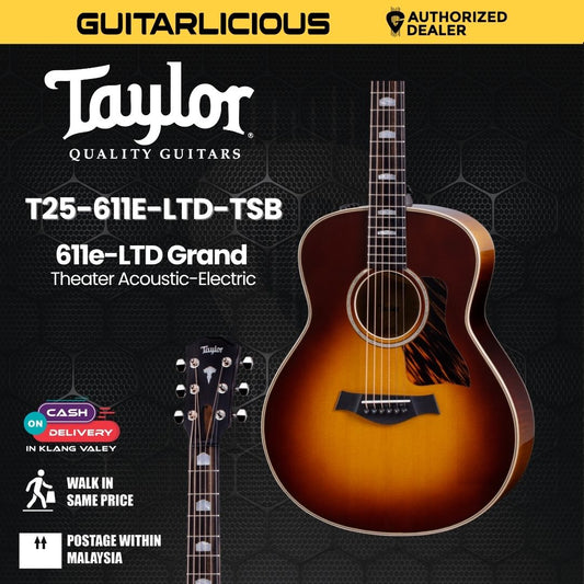 Taylor 611e-LTD Grand Theater Acoustic-Electric Guitar, Tobacco Sunburst