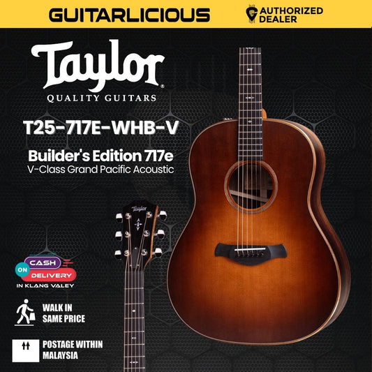 Taylor Builder's Edition 717e V-Class Grand Pacific Acoustic Guitar w/Case,Wild Honey Burst Top