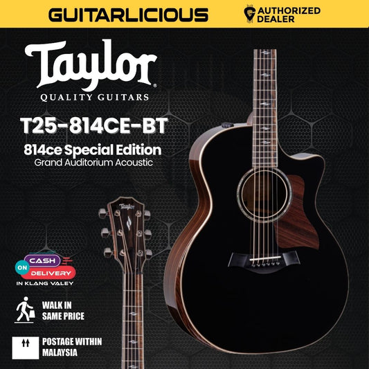 Taylor 814ce Special Edition Grand Auditorium Acoustic Guitar w/Case, Blacktop