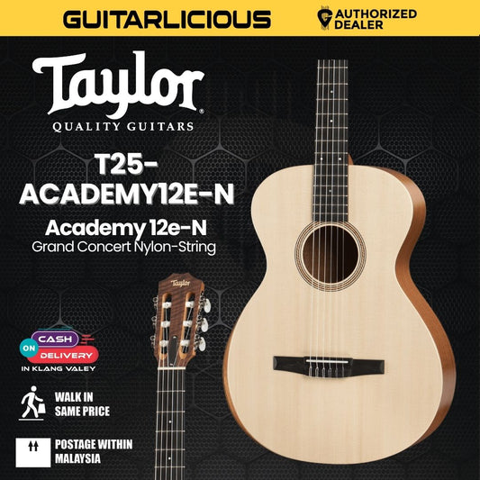 Taylor Academy 12e-N Grand Concert Nylon-String Acoustic Guitar With Bag
