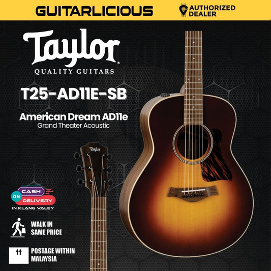 Taylor American Dream AD11e Grand Theater Acoustic Guitar, Tobacco Sunburst