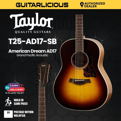 Taylor American Dream AD17 Grand Pacific Acoustic Guitar w/AeroCase, TSB Top