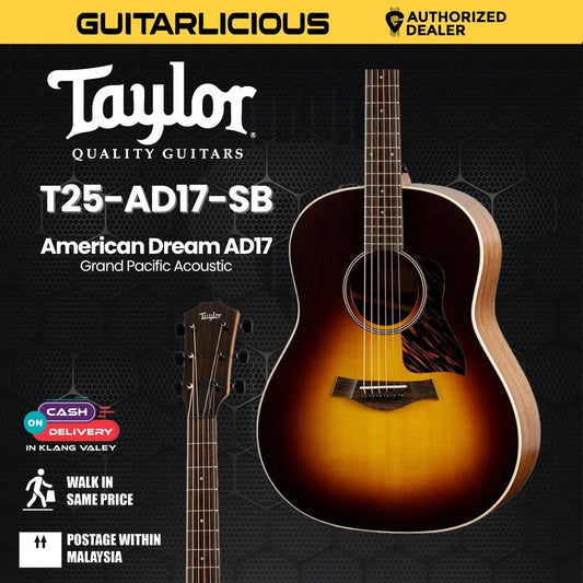 Taylor American Dream AD17 Grand Pacific Acoustic Guitar w/AeroCase, TSB Top