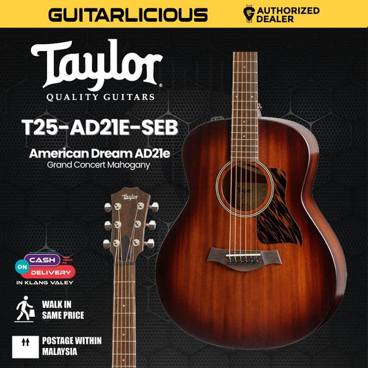 Taylor American Dream AD21e Grand Concert Mahogany Acoustic Guitar, Shaded Edge Burst