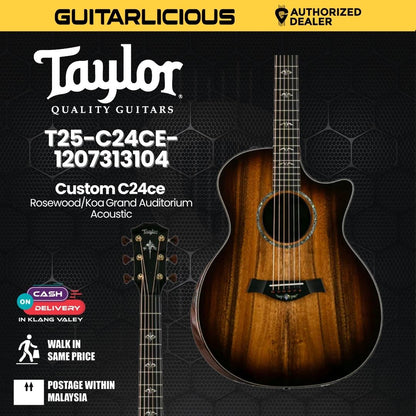 Taylor Custom C24ce Rosewood/Koa Grand Auditorium Acoustic Guitar w/Bag, Serial# 1207313104