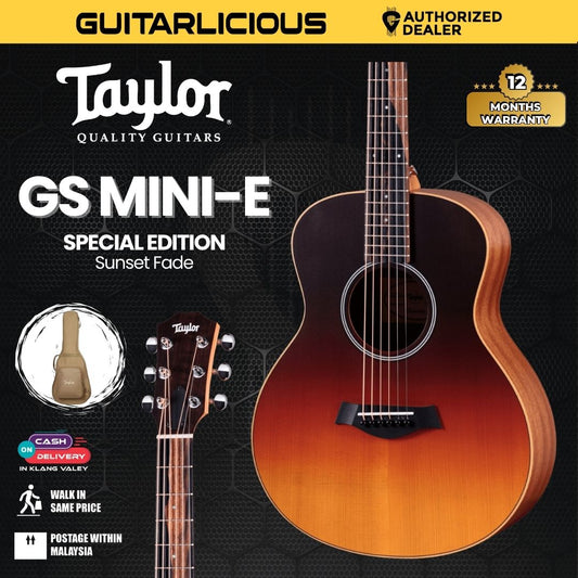 Taylor GS Mini-E Special Edition Acoustic Guitar With Bag, Sunset Fade