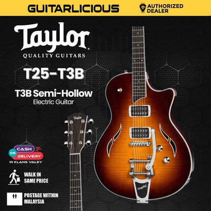 Taylor T3B Semi-Hollow Electric Guitar w/Bigsby & Case, Natural