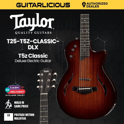 Taylor T5z Classic Deluxe Electric Guitar w/Case, Mahogany