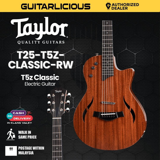 Taylor T5z Classic Electric Guitar w/Case, RW Top