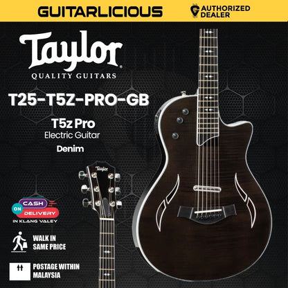 Taylor T5z Pro Electric Guitar w/Case, Gaslamp Black
