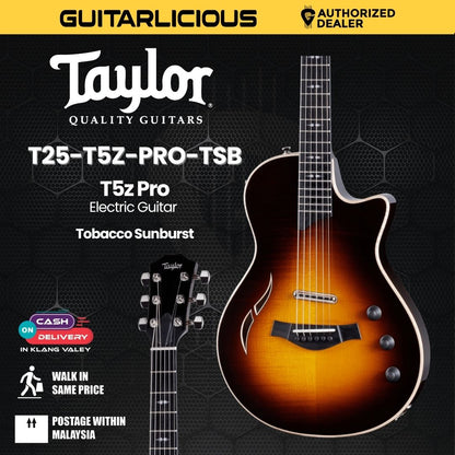 Taylor T5z Pro Electric Guitar w/Case, Tobacco Sunburst
