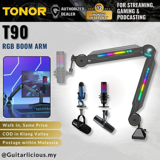 TONOR T90 RGB Gaming Mic Boom Arm Stand for Blue Yeti, HyperX QuadCast, Shure SM7B, Rode NT1 ( T-90 / T 90 )