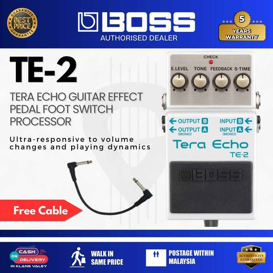Boss TE-2 Tera Echo Guitar Effect Pedal Foot Switch Processor