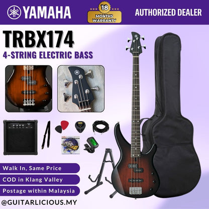 Yamaha TRBX174 4-string Electric Bass Guitar Package ( TRBX 174 / TRBX-174 )