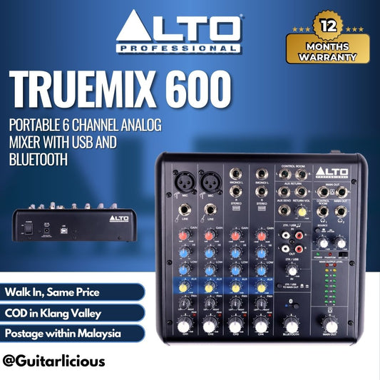 Alto Professional TrueMix 600 Portable 6 Channel Analog Mixer with USB and Bluetooth (True Mix) (PRE-ORDER)