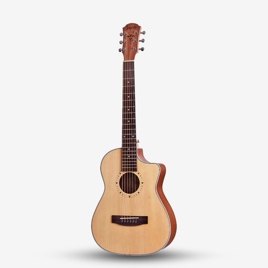 Tayste 34 inch (1/2 Size) Cutaway Acoustic Travel Guitar, Spruce Top ( TS10-34C )