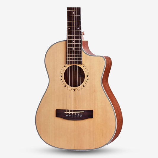 Tayste 34 inch (1/2 Size) Cutaway Acoustic Travel Guitar, Spruce Top ( TS10-34C )