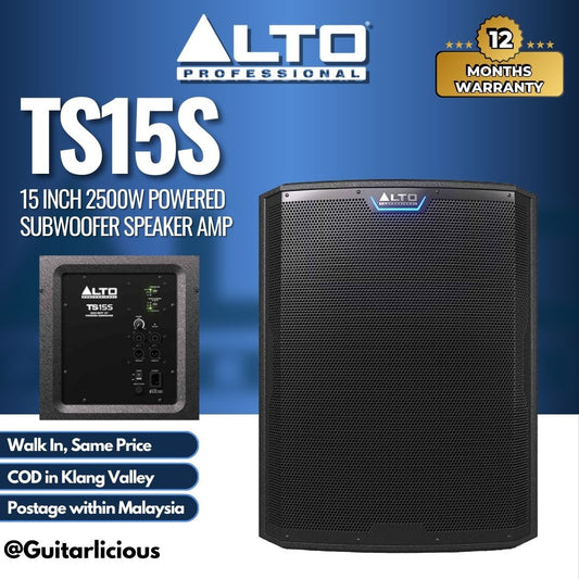 Alto Professional TS15S 15 Inch 2500W Powered Subwoofer Speaker Amp with Class D Amplifie (PRE-ORDER)