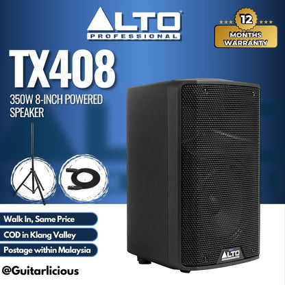 Alto TX408 350W 8" Powered Speaker with Stand and Cable ( TX-408 TX 408 )