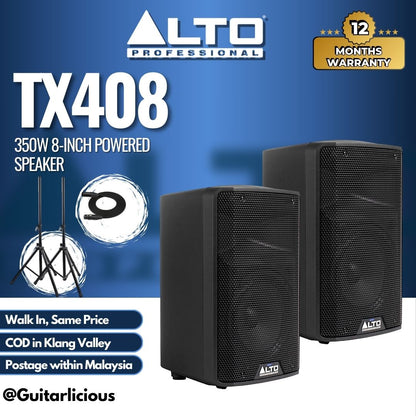 Alto TX408 350W 8" Powered Speaker with Stand and Cable ( TX-408 TX 408 )