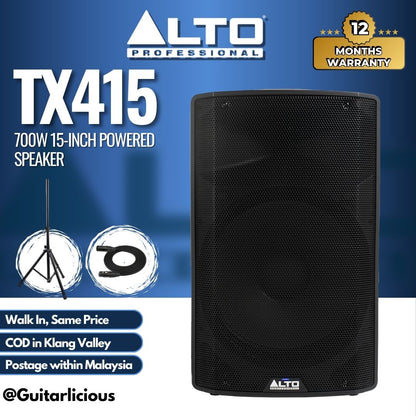 Alto TX415 700W 15" Powered Speaker with Stand and Cable ( TX-415 / TX 415)