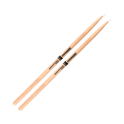 Promark Classic Forward Drumsticks - Hickory - 7A - Oval Nylon Tip - TX7AN