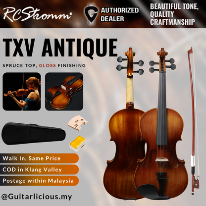 RCStromm Standard Violin TXV Antique Series (Top Spruce, Side and Back Maple) - 1/8 , 1/2 , 3/4 , 4/4