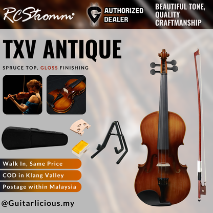 RCStromm Standard Violin TXV Antique Series (Top Spruce, Side and Back Maple) - 1/8 , 1/2 , 3/4 , 4/4