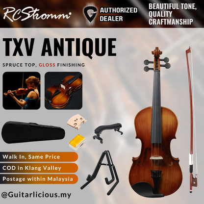 RCStromm Standard Violin TXV Antique Series (Top Spruce, Side and Back Maple) - 1/8 , 1/2 , 3/4 , 4/4