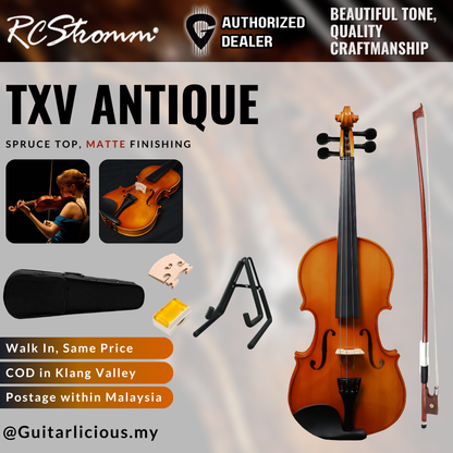 RCStromm Standard Violin TXV Antique Series (Top Spruce, Side and Back Maple) - 1/8 , 1/2 , 3/4 , 4/4