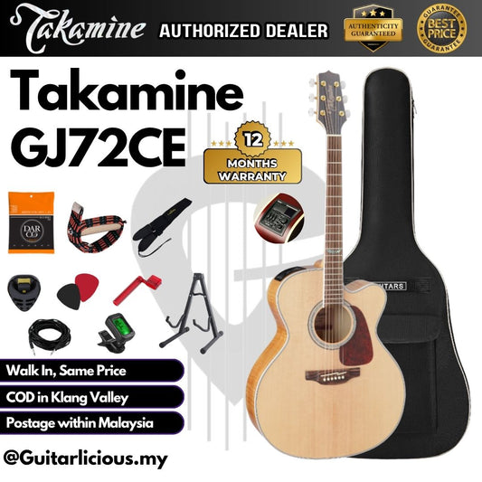 Takamine GJ72CE Solid Spruce Top Jumbo Cutaway Acoustic-Electric Guitar - Natural
