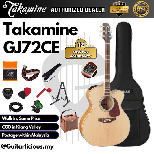 Takamine GJ72CE Solid Spruce Top Jumbo Cutaway Acoustic-Electric Guitar - Natural