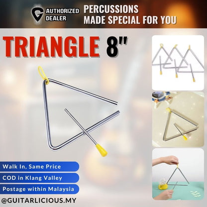 Triangle Bell Percussion Triangle 4 inch / 6inch / 8inch (T4 / T6 / T8)