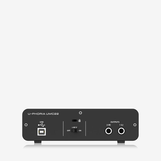 Behringer U-Phoria UMC22 Audiophile 2x2 USB Audio Interface with Midas Mic Preamplifier (UMC-22 / UMC 22)