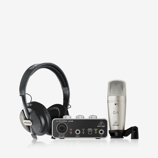 Behringer U-PHORIA STUDIO Recording Bundle with Mic Clamp and Pop Filter UM-2 C1 (UPHORIA UM2 C1 HPS5000)